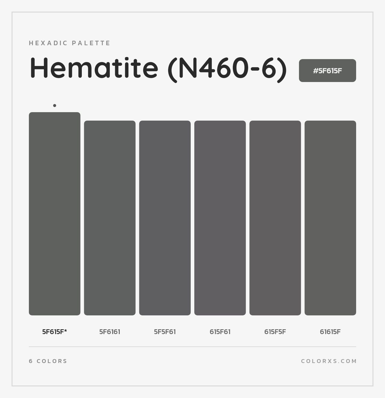 Hematite (N460-6) - Hexadic Color Palette