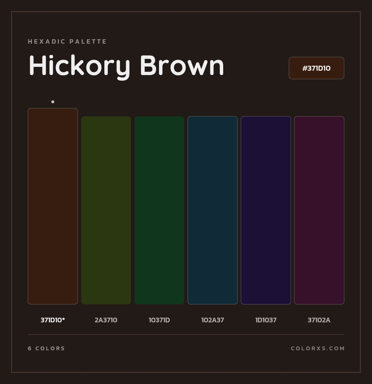 Hickory Brown - Hexadic Color Palette