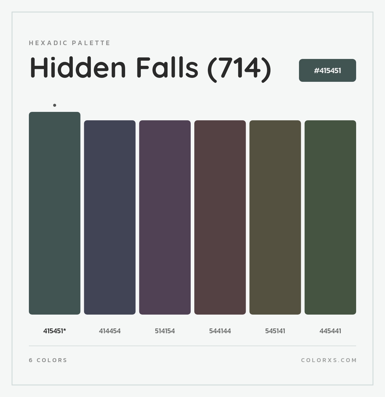 Hidden Falls (714) - Hexadic Color Palette