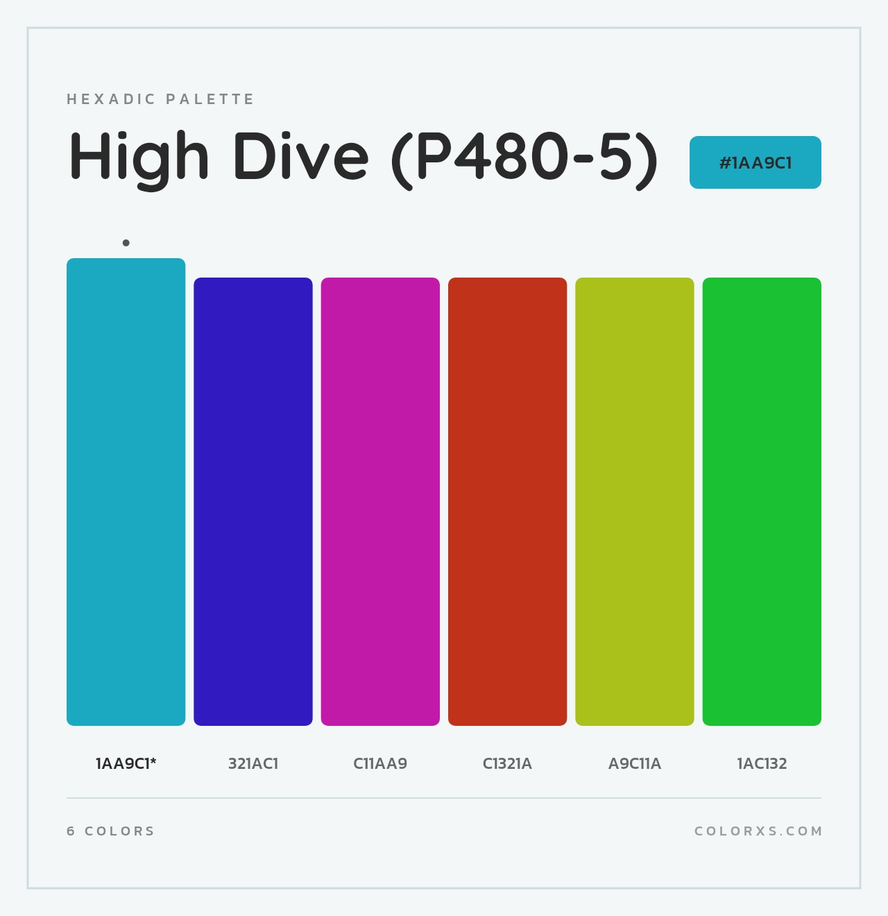 High Dive (P480-5) - Hexadic Color Palette