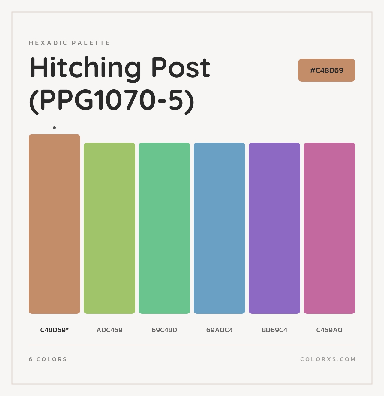 Hitching Post (PPG1070-5) - Hexadic Color Palette