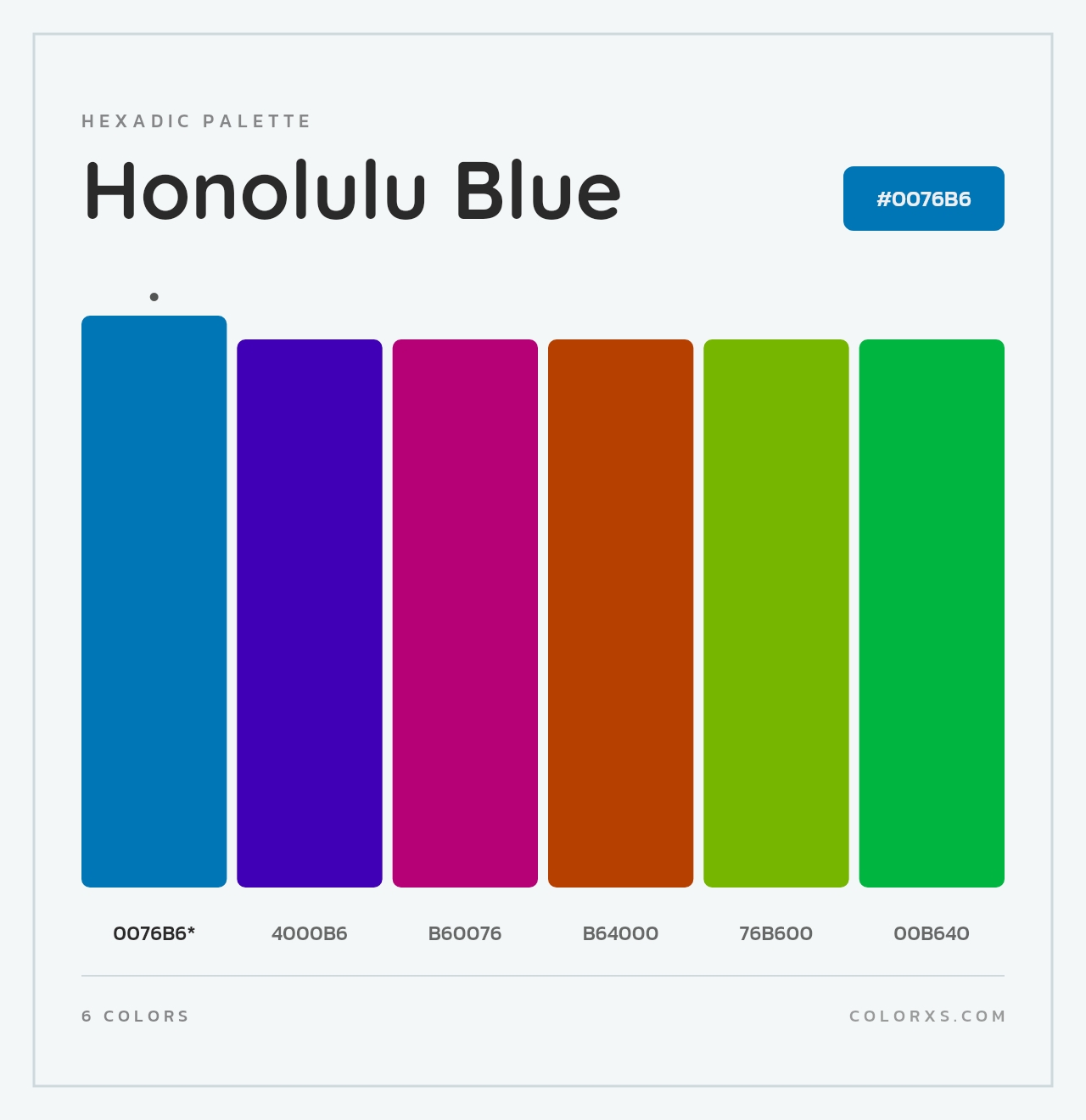Honolulu Blue - Hexadic Color Palette