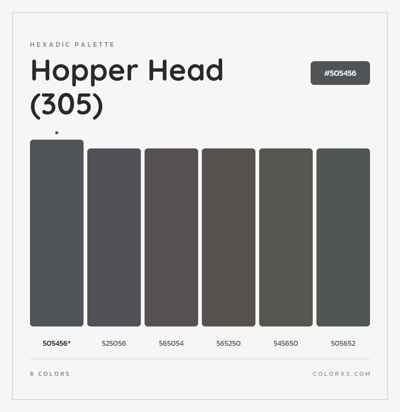 Hopper Head (305) - Hexadic Color Palette