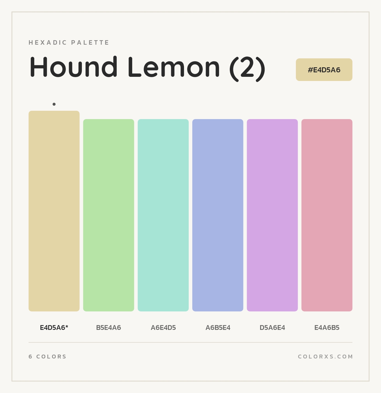 Hound Lemon (2) - Hexadic Color Palette