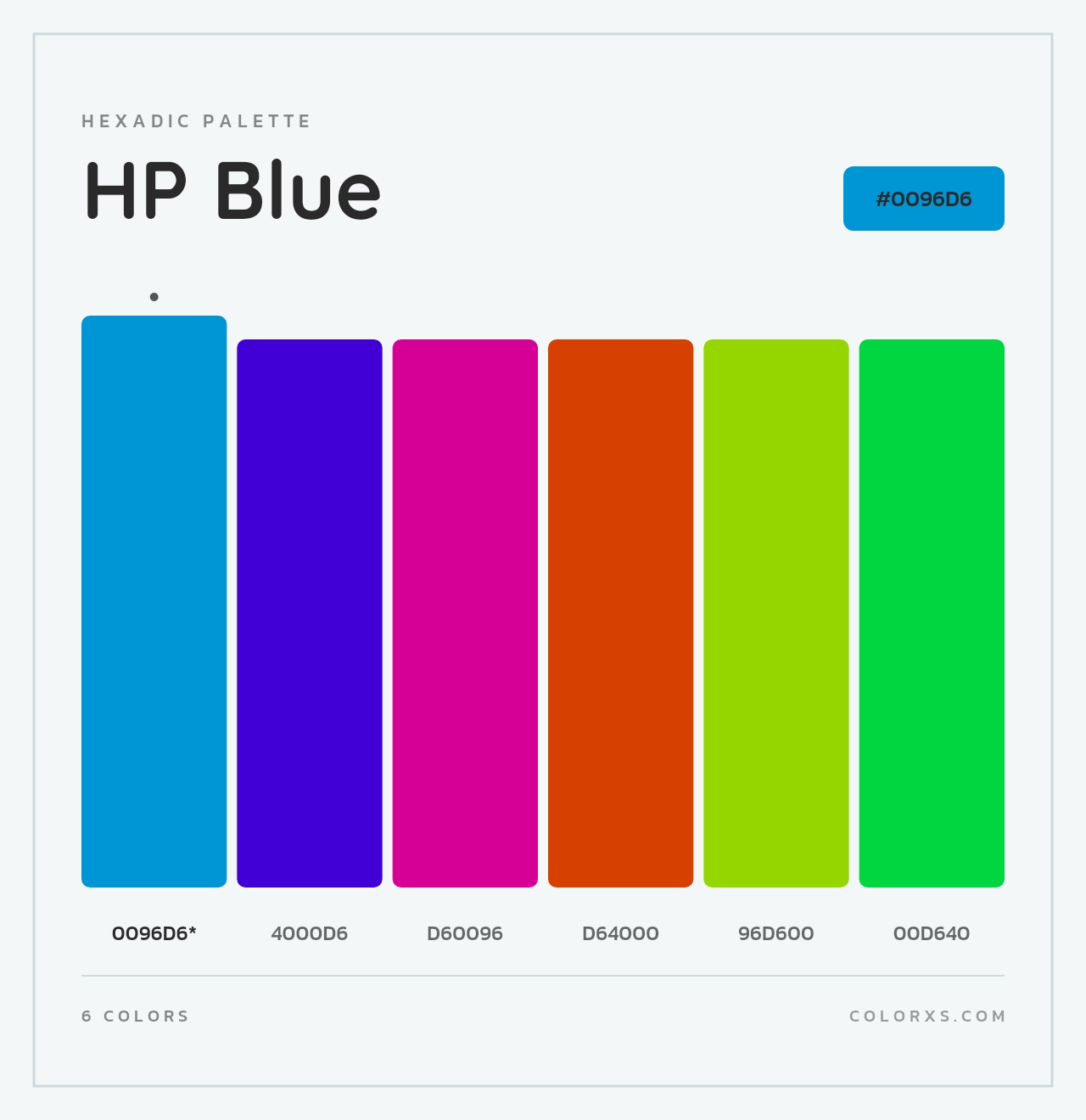 HP Blue - Hexadic Color Palette