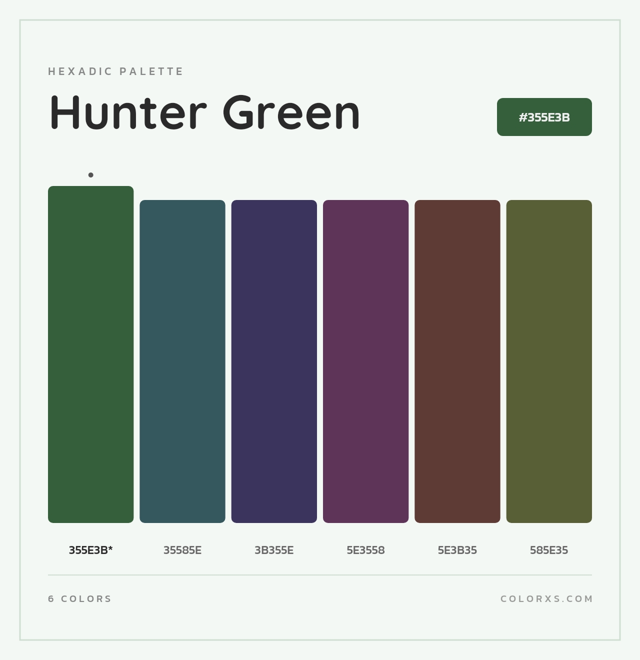 Hunter Green - Hexadic Color Palette
