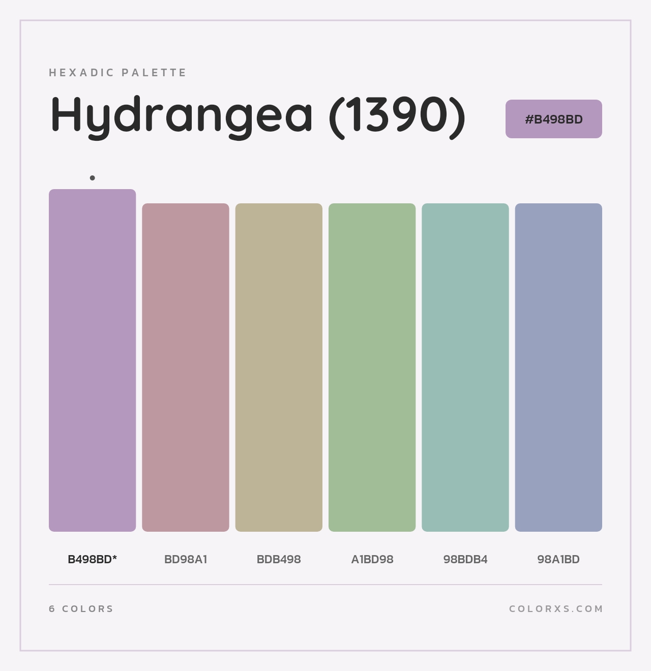 Hydrangea (1390) - Hexadic Color Palette