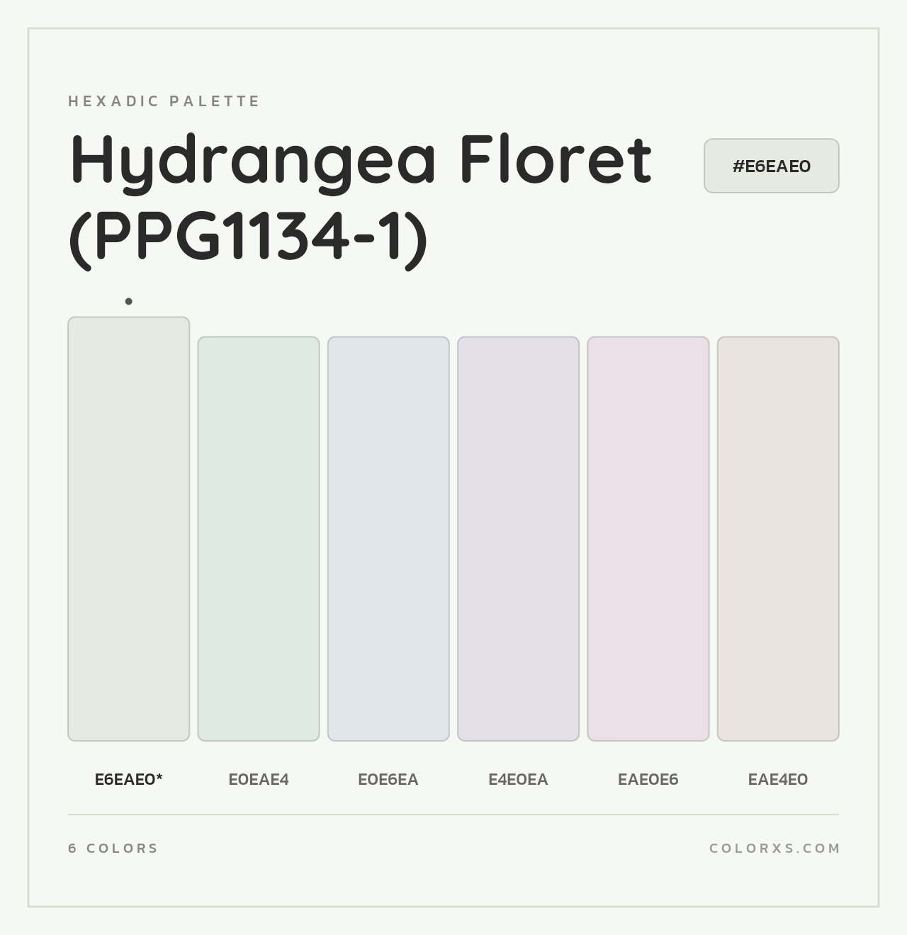 Hydrangea Floret (PPG1134-1) - Hexadic Color Palette