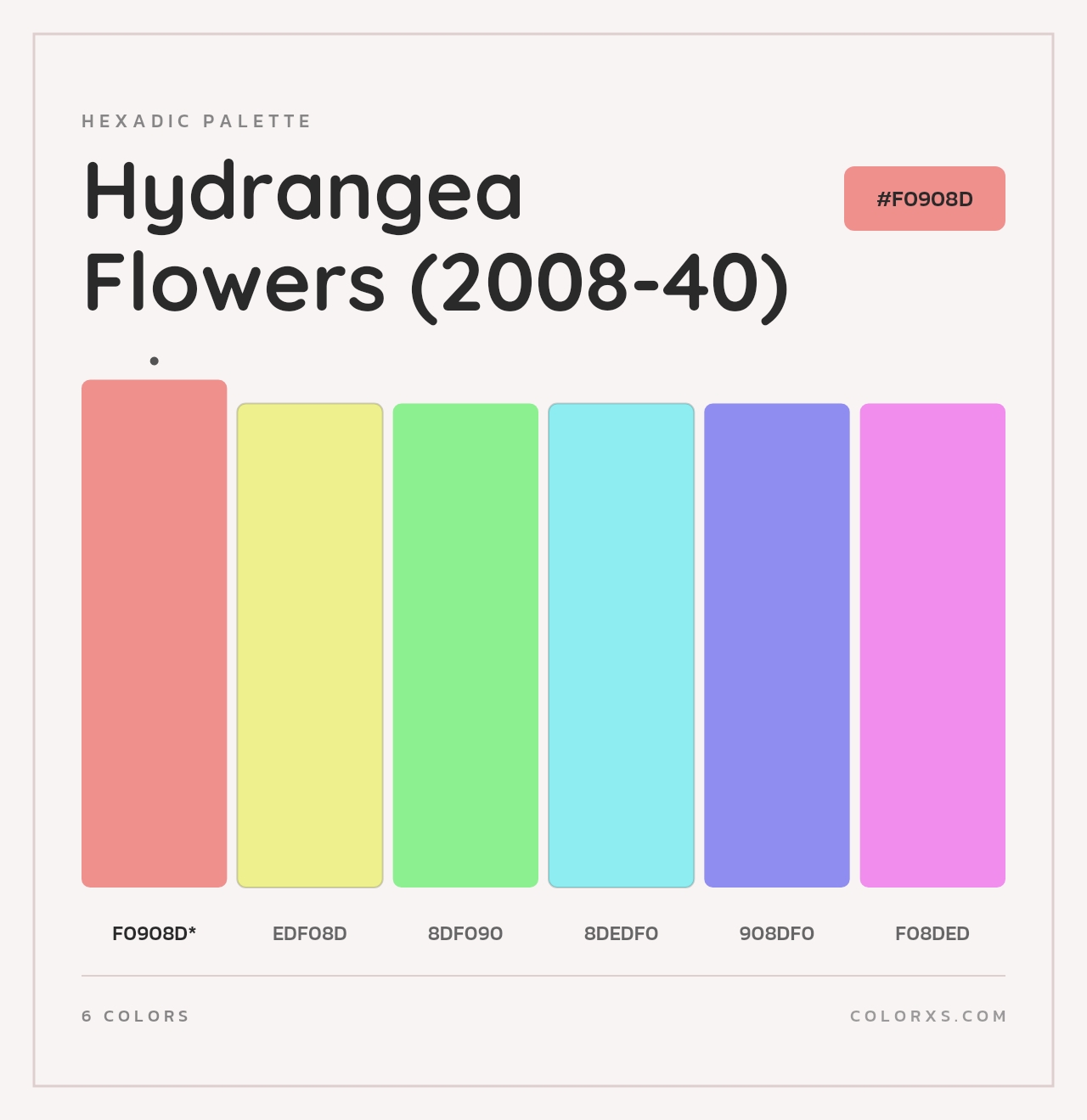 Hydrangea Flowers (2008-40) - Hexadic Color Palette