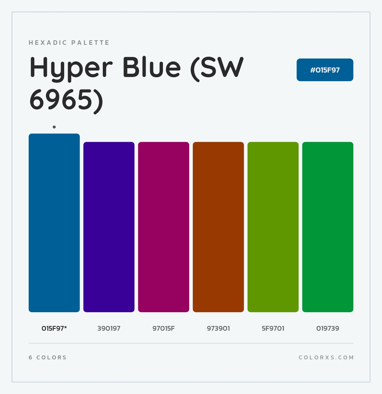 Hyper Blue (SW 6965) - Hexadic Color Palette