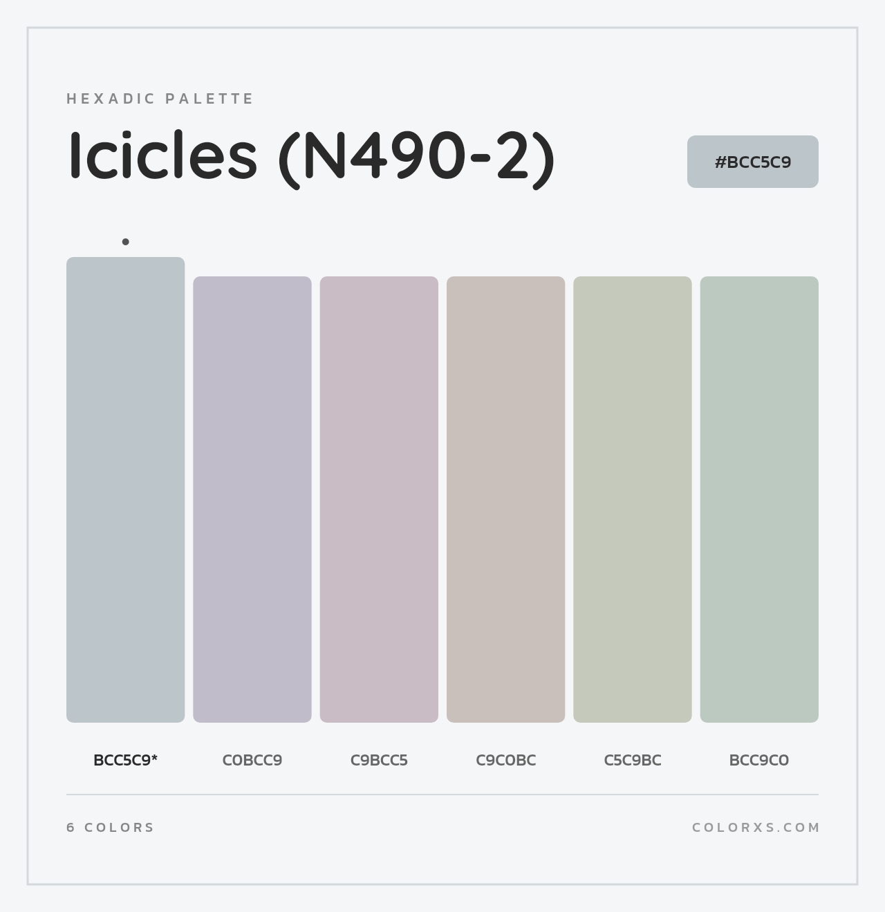 Icicles (N490-2) - Hexadic Color Palette
