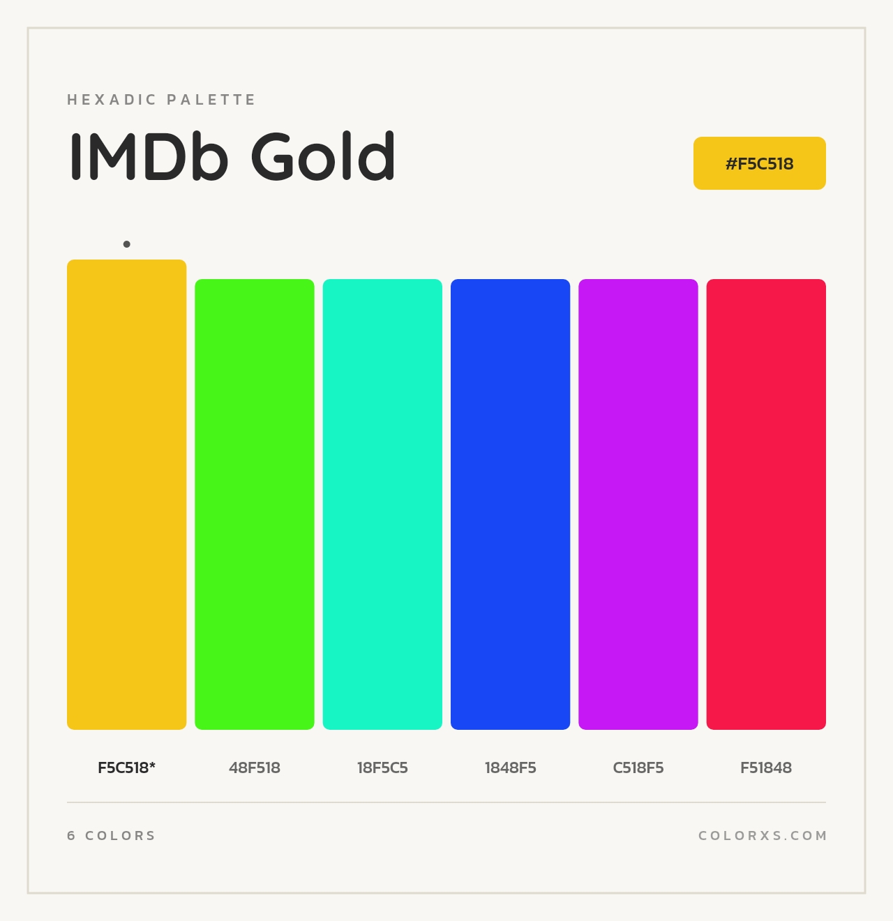IMDb Gold - Hexadic Color Palette
