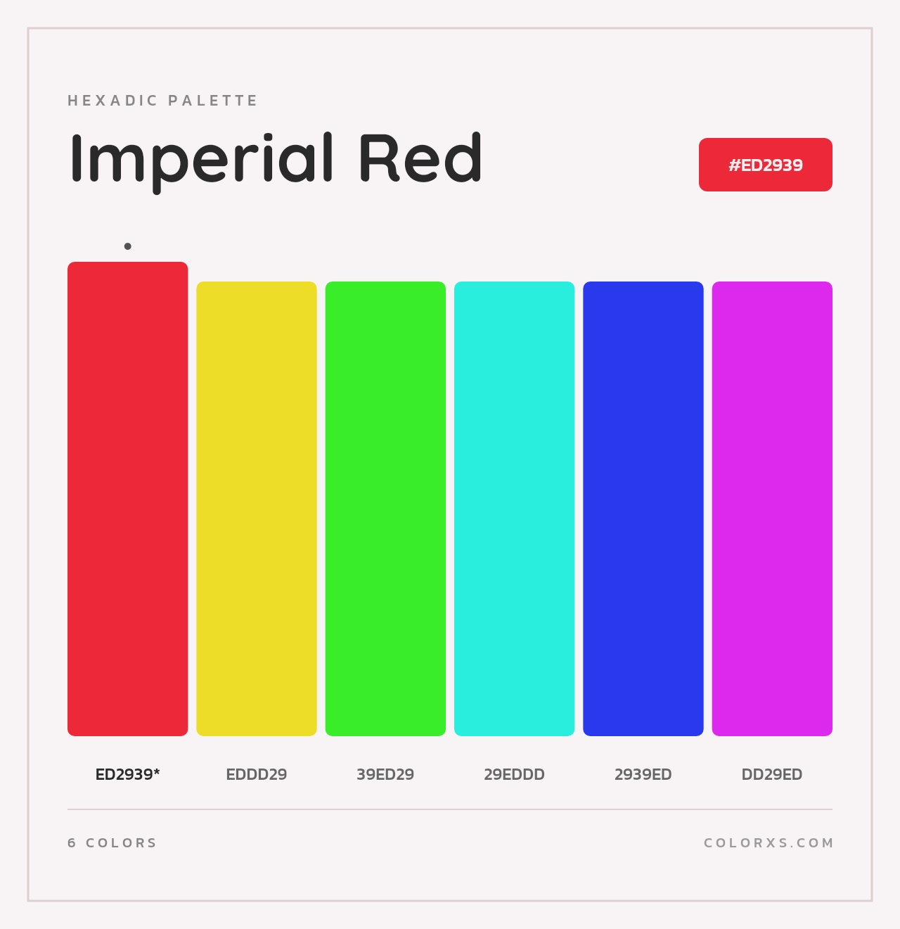 Imperial Red - Hexadic Color Palette