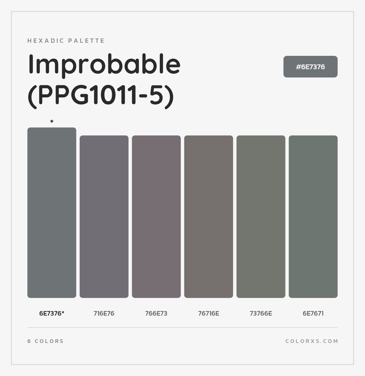 Improbable (PPG1011-5) - Hexadic Color Palette
