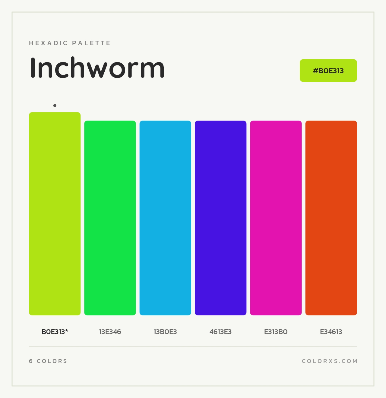 Inchworm - Hexadic Color Palette