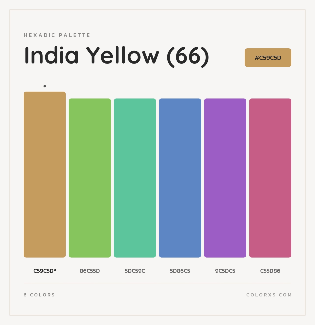 India Yellow (66) - Hexadic Color Palette
