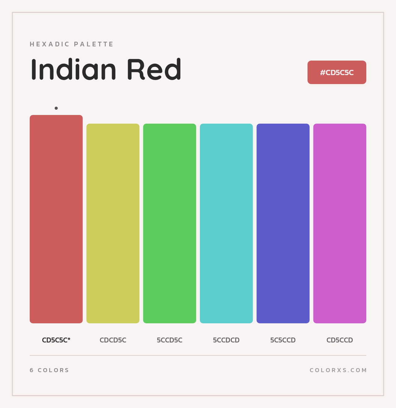 Indian Red - Hexadic Color Palette