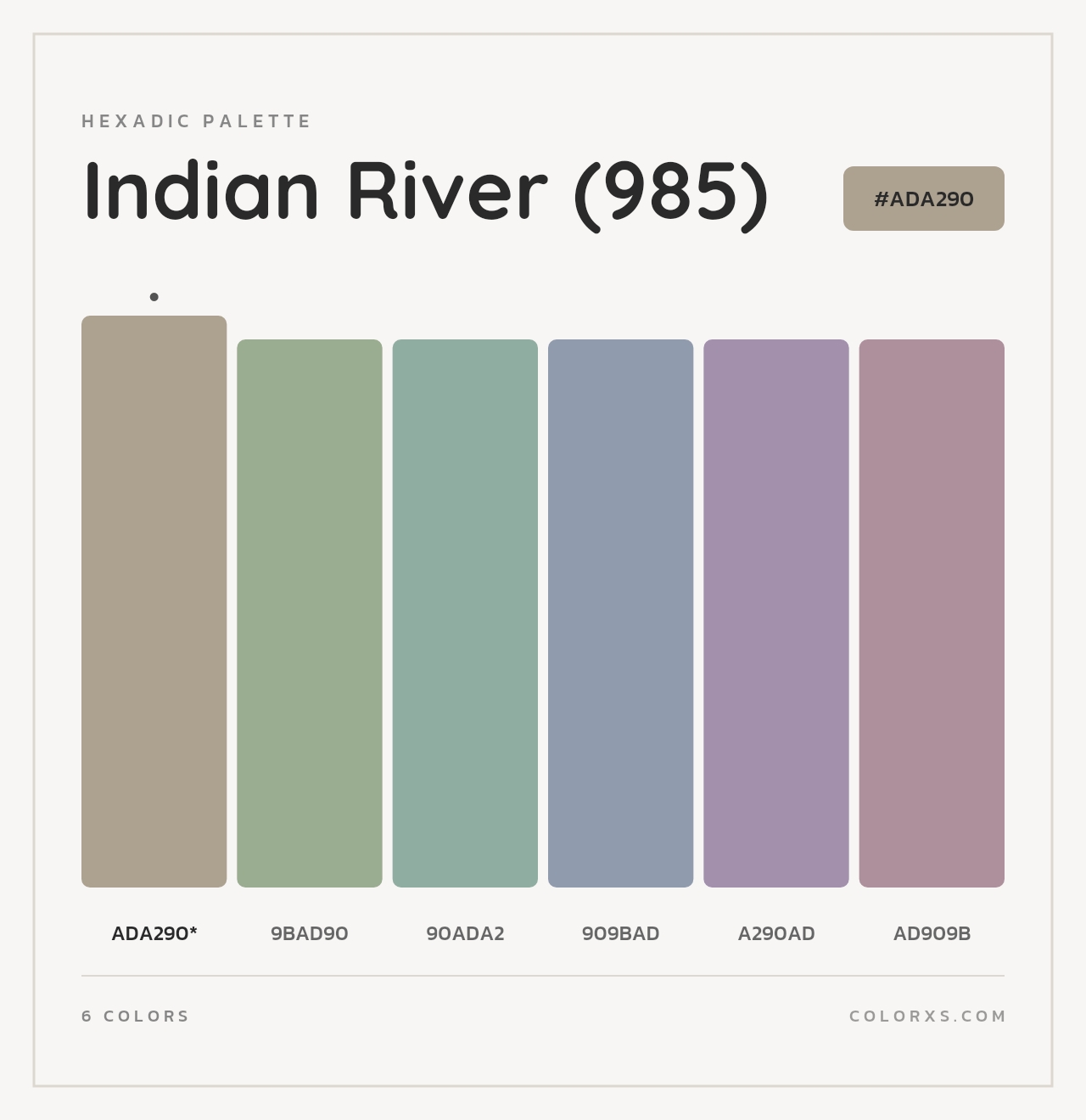 Indian River (985) - Hexadic Color Palette