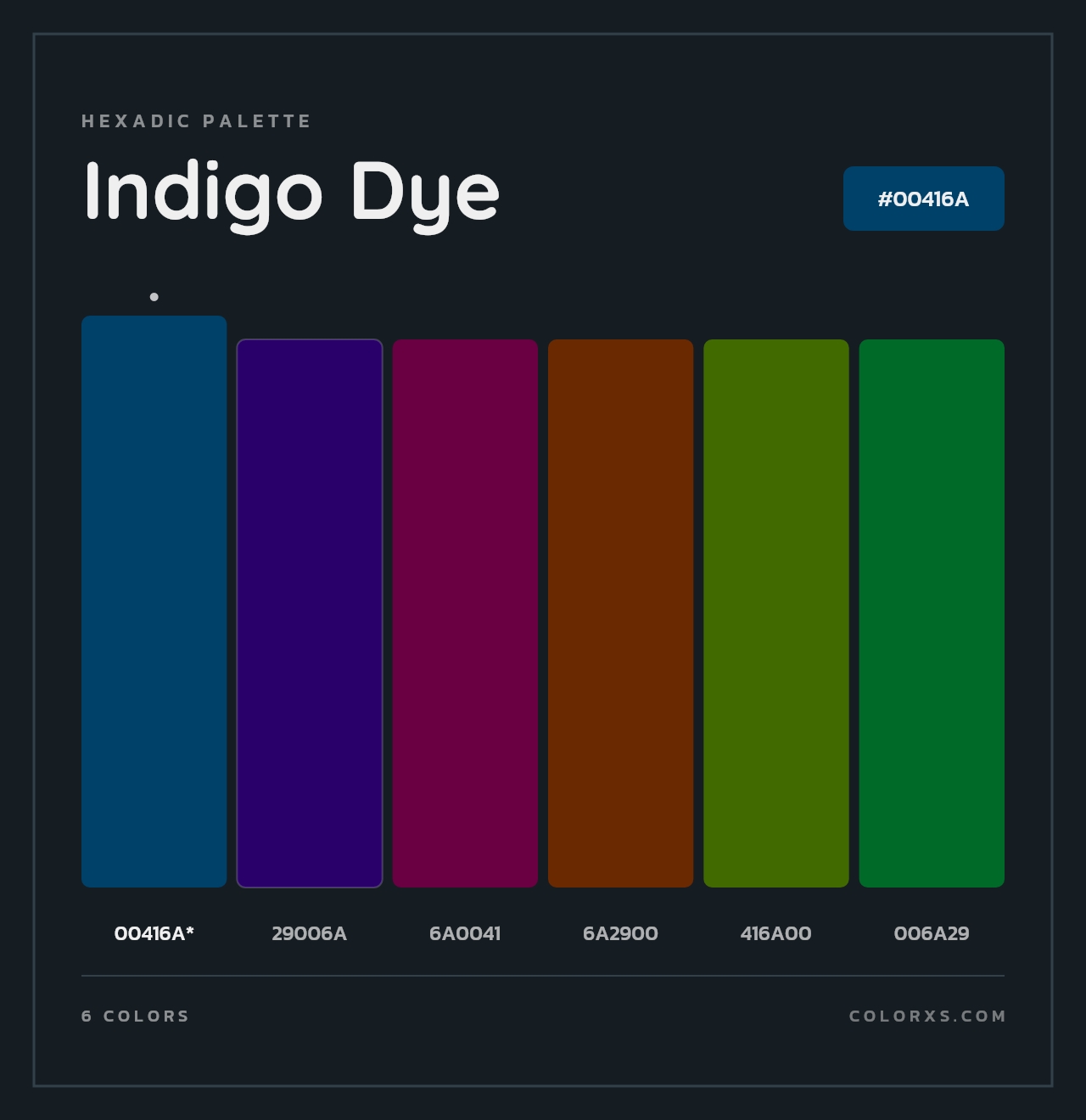 Indigo Dye - Hexadic Color Palette
