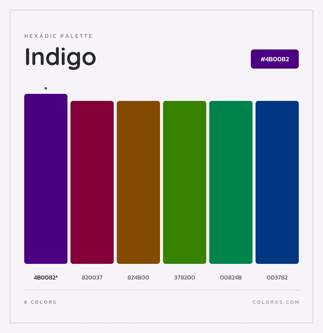 Indigo - Hexadic Color Palette