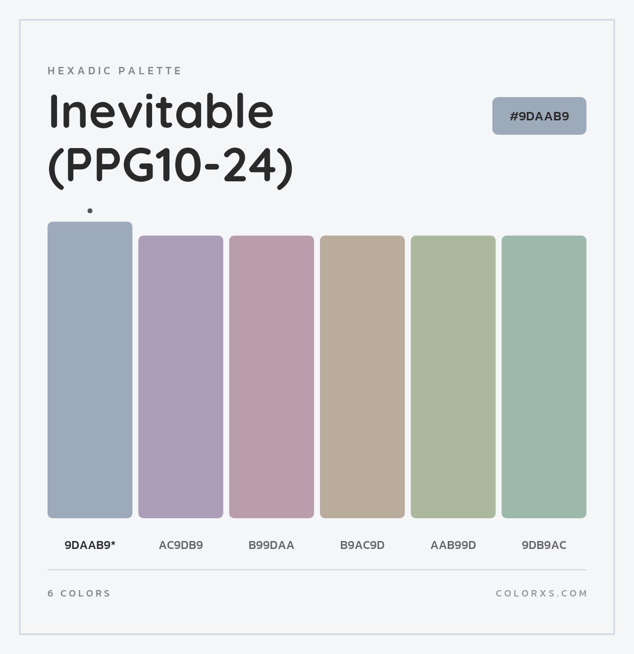 Inevitable (PPG10-24) - Hexadic Color Palette