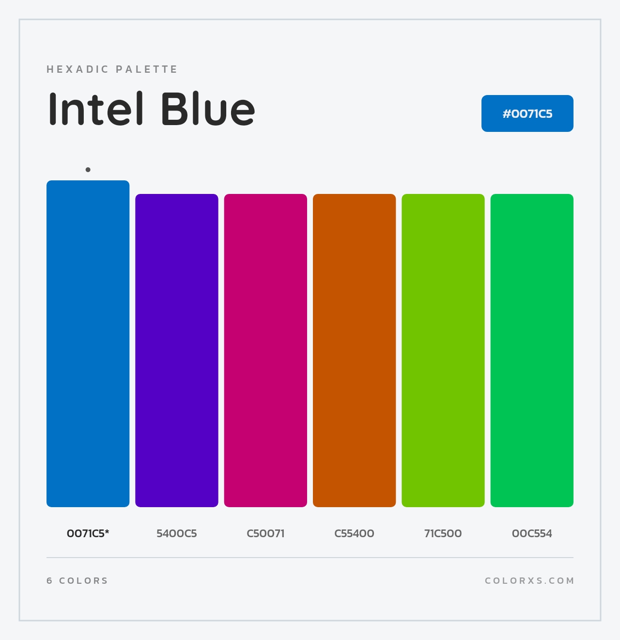Intel Blue - Hexadic Color Palette