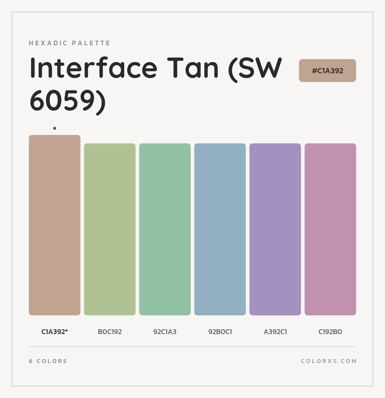 Interface Tan (SW 6059) - Hexadic Color Palette