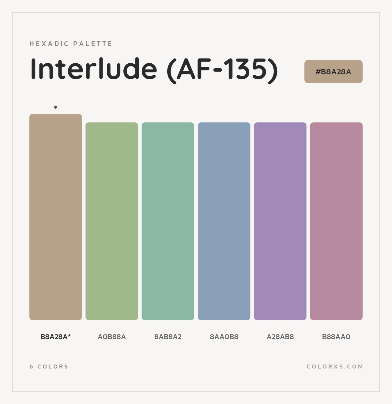 Interlude (AF-135) - Hexadic Color Palette
