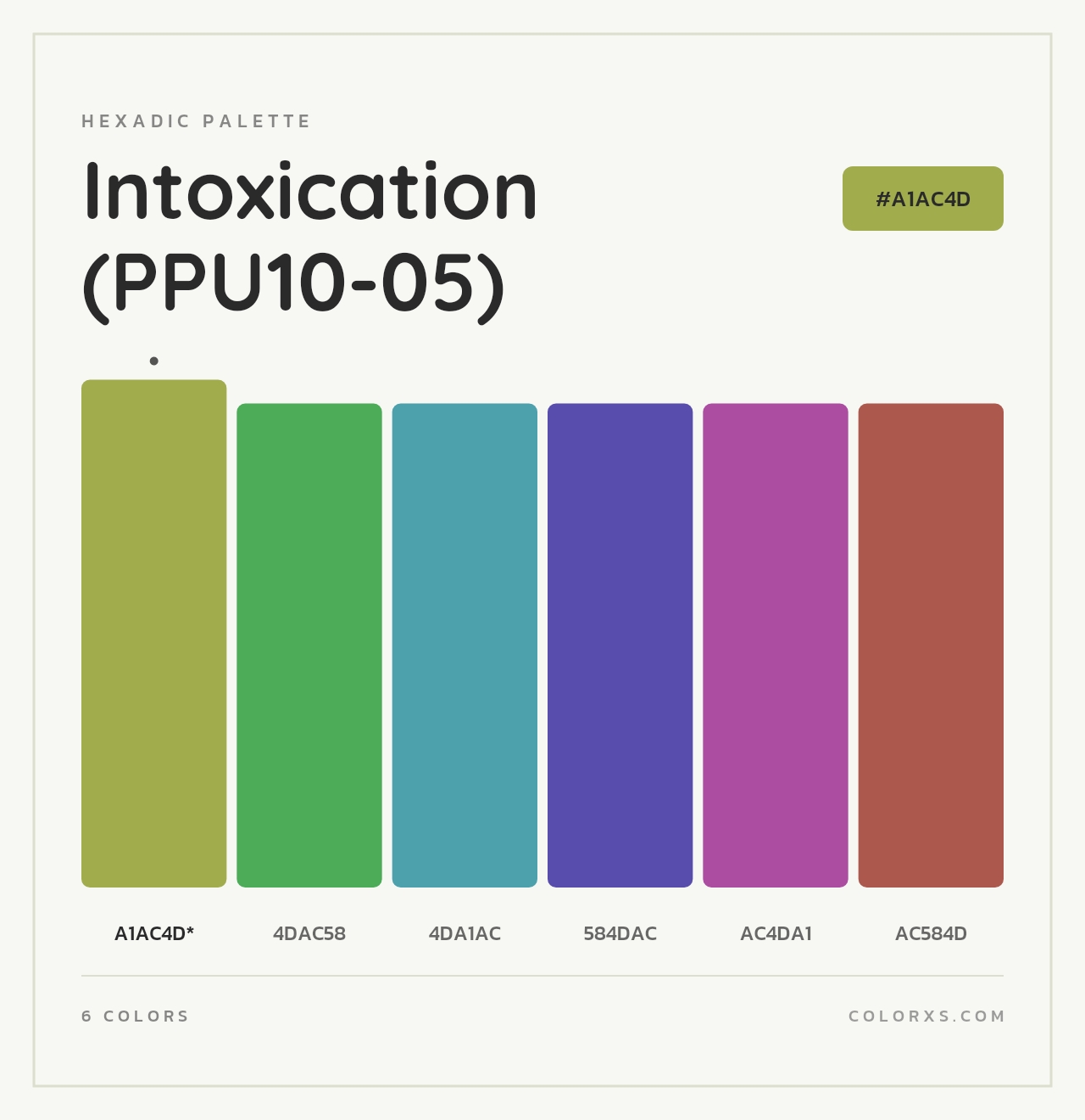 Intoxication (PPU10-05) - Hexadic Color Palette