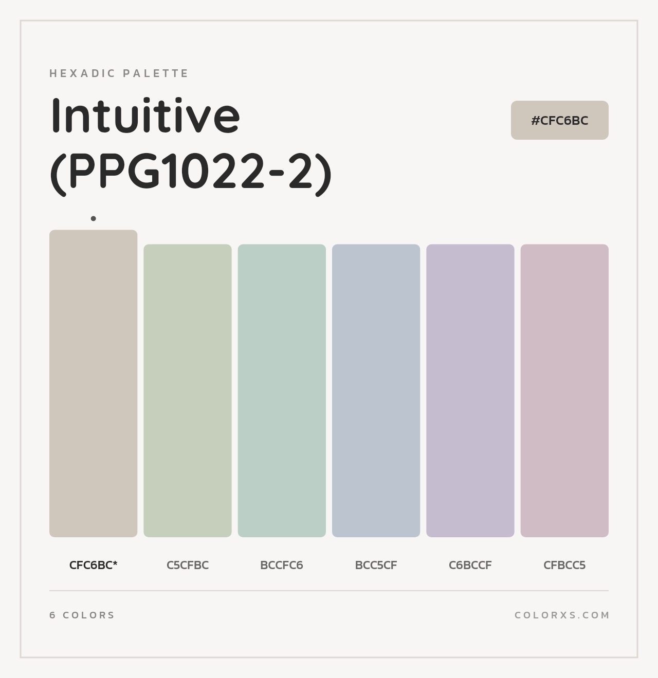 Intuitive (PPG1022-2) - Hexadic Color Palette