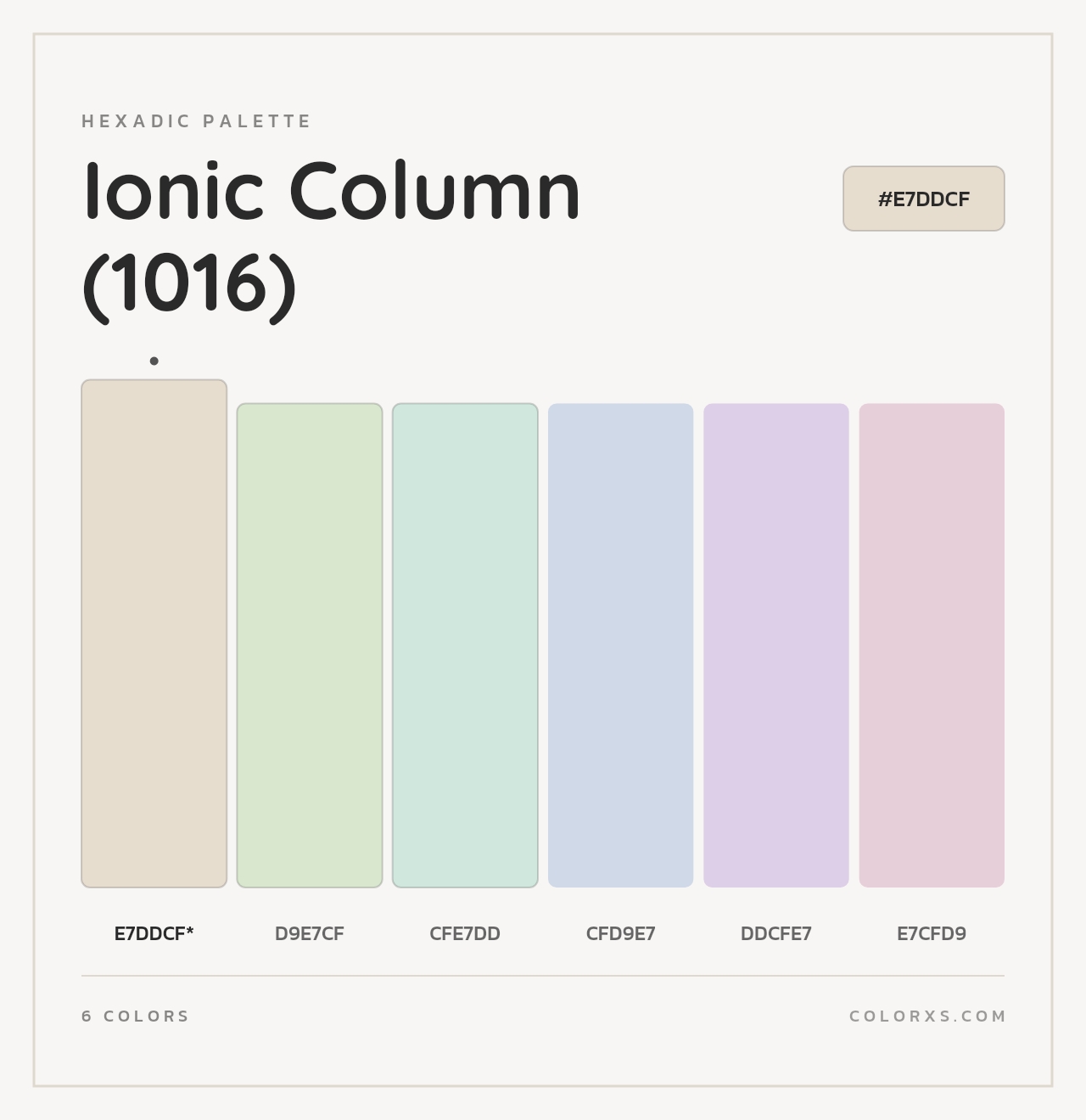Ionic Column (1016) - Hexadic Color Palette