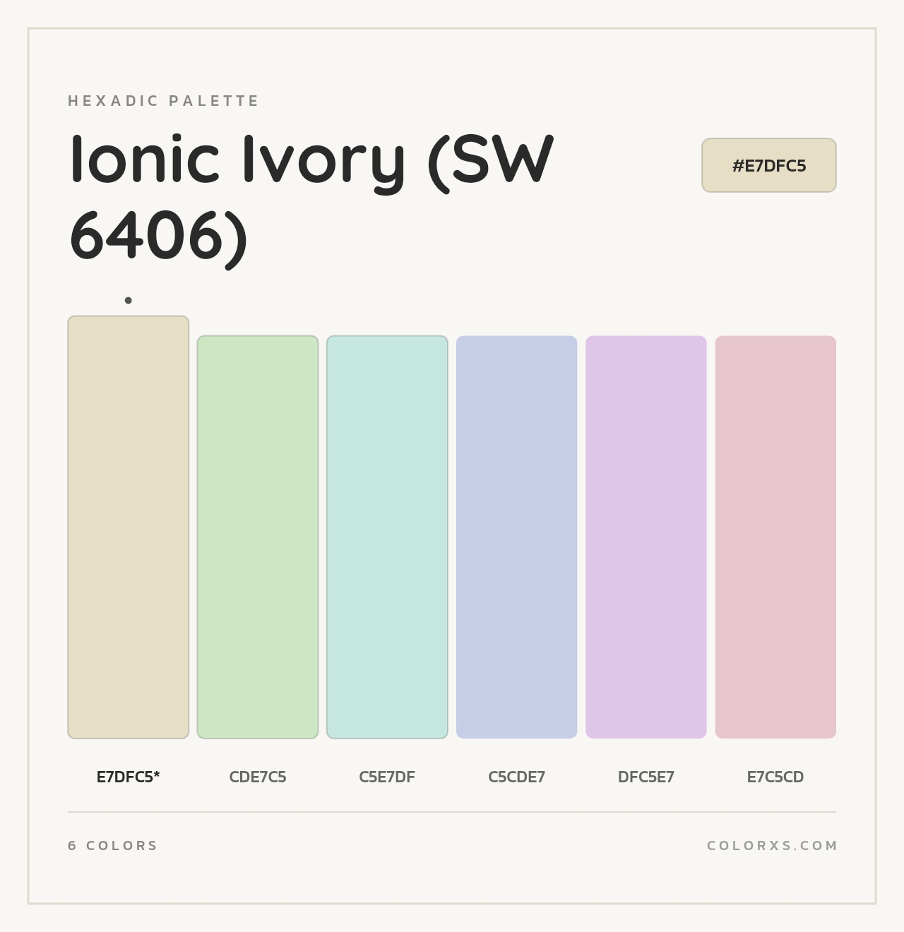 Ionic Ivory (SW 6406) - Hexadic Color Palette