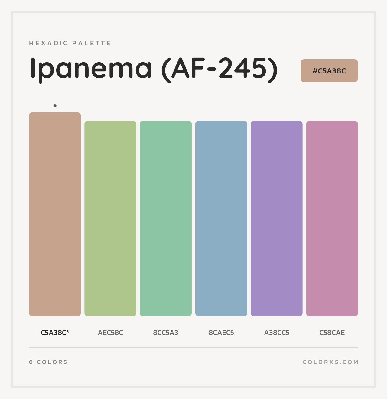 Ipanema (AF-245) - Hexadic Color Palette