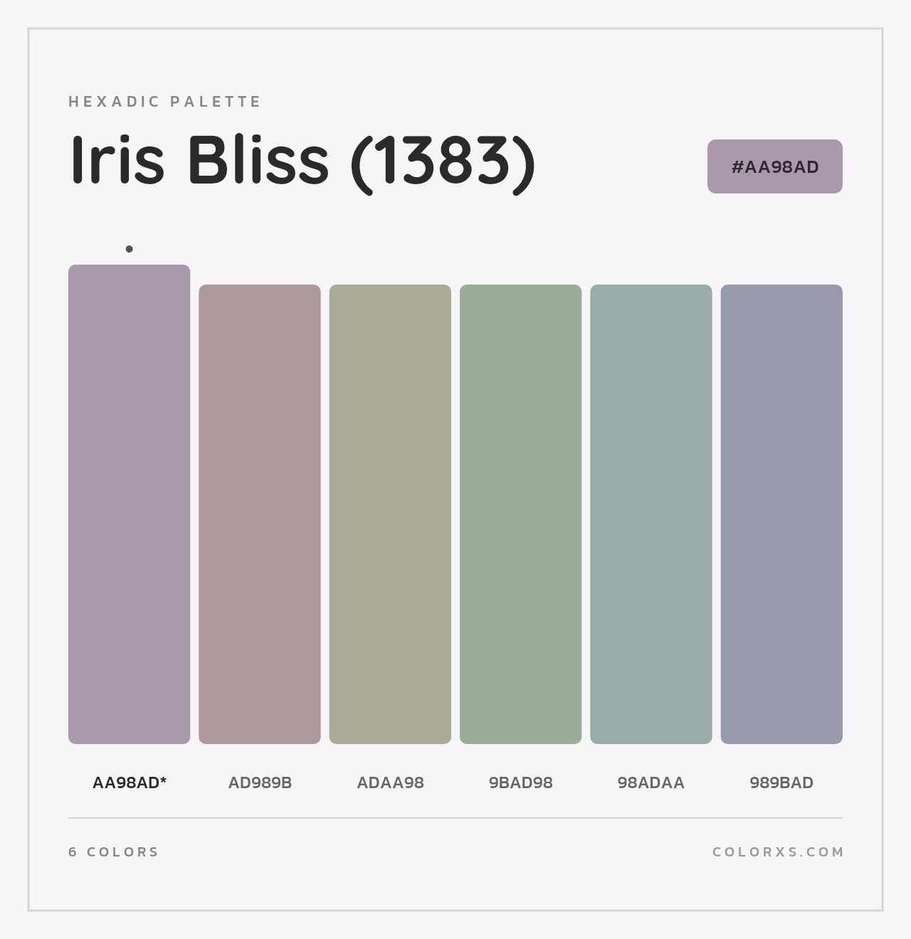 Iris Bliss (1383) - Hexadic Color Palette