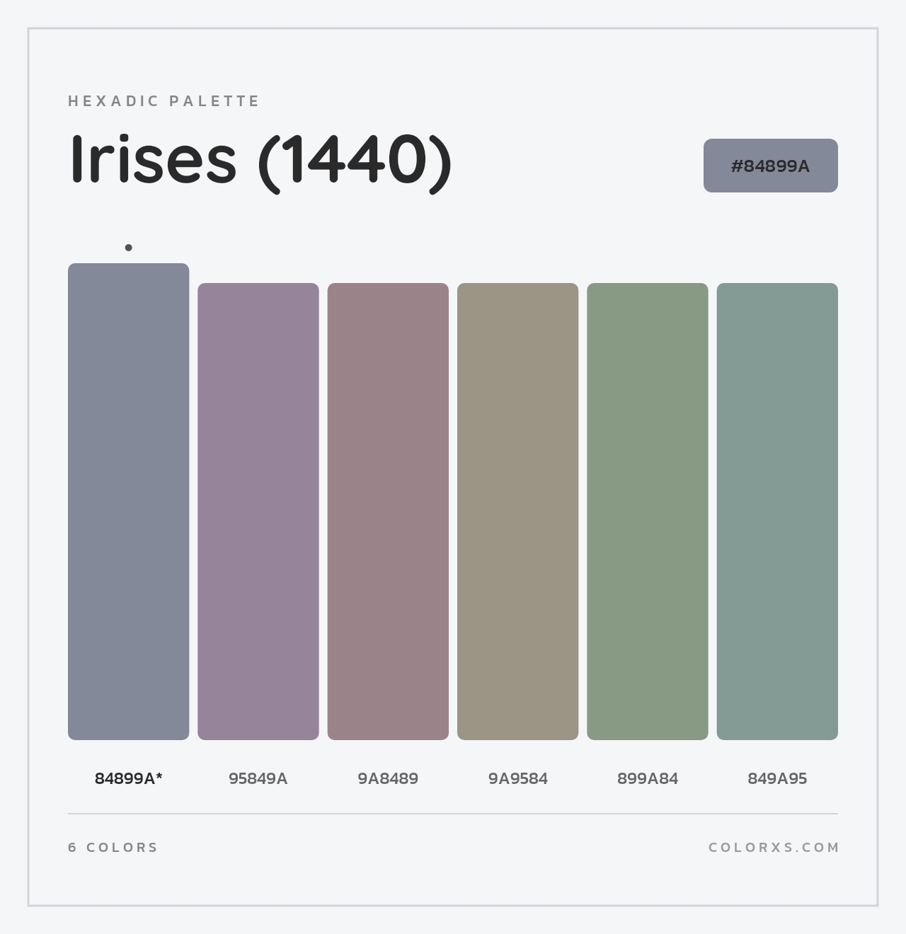 Irises (1440) - Hexadic Color Palette
