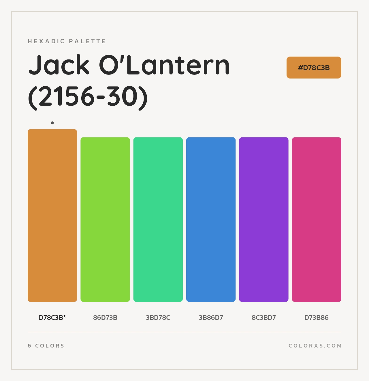 Jack O'Lantern (2156-30) - Hexadic Color Palette