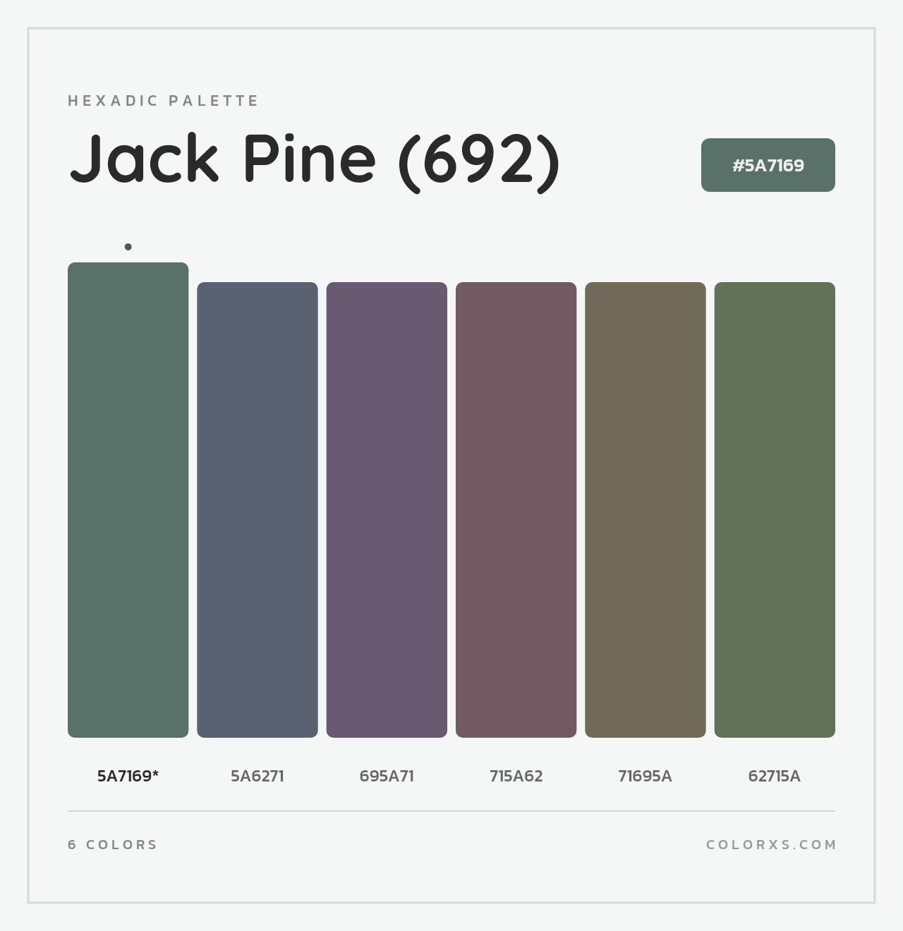 Jack Pine (692) - Hexadic Color Palette