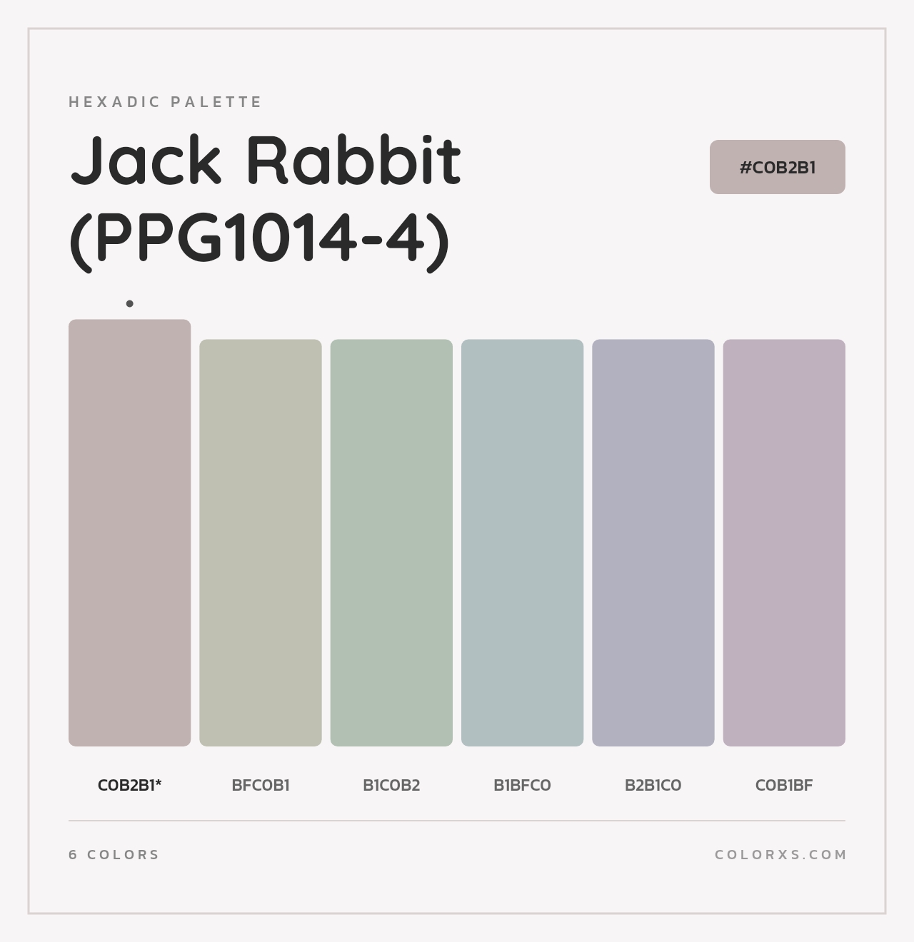 Jack Rabbit (PPG1014-4) - Hexadic Color Palette