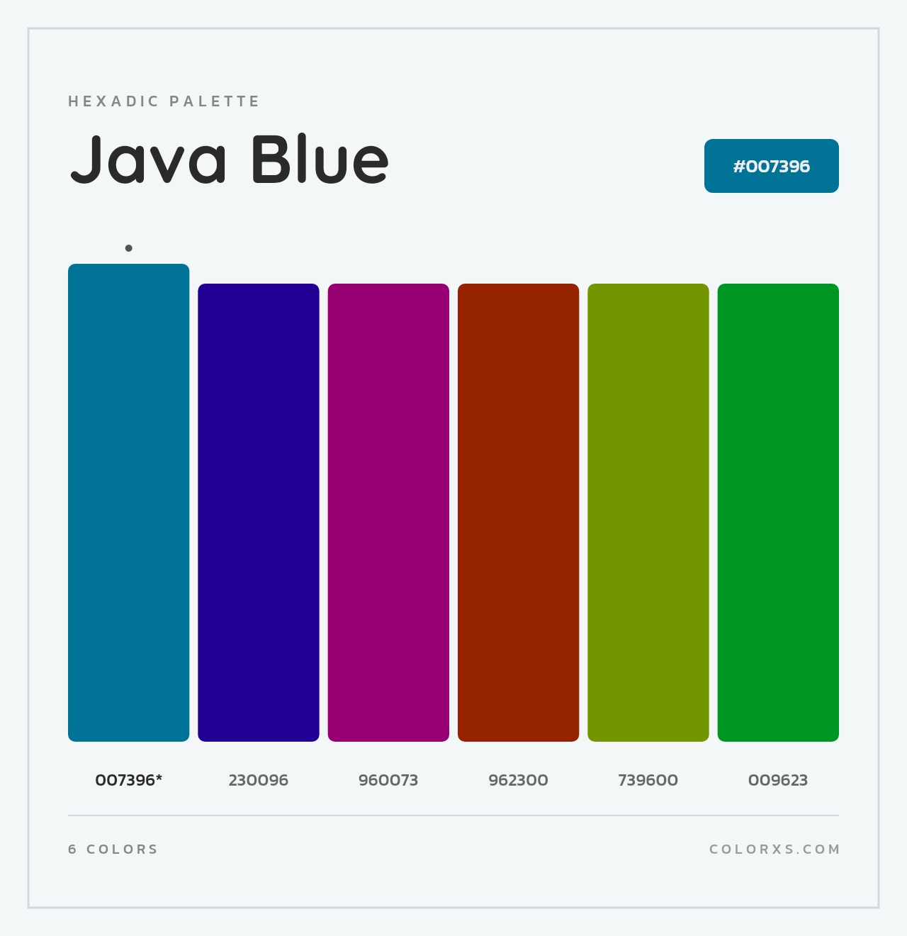 Java Blue - Hexadic Color Palette