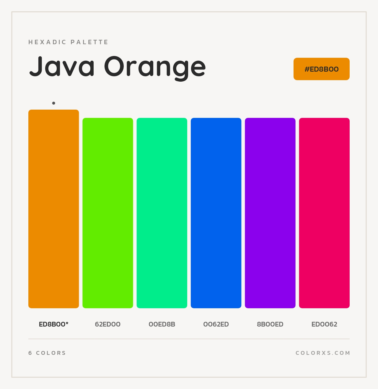 Java Orange - Hexadic Color Palette