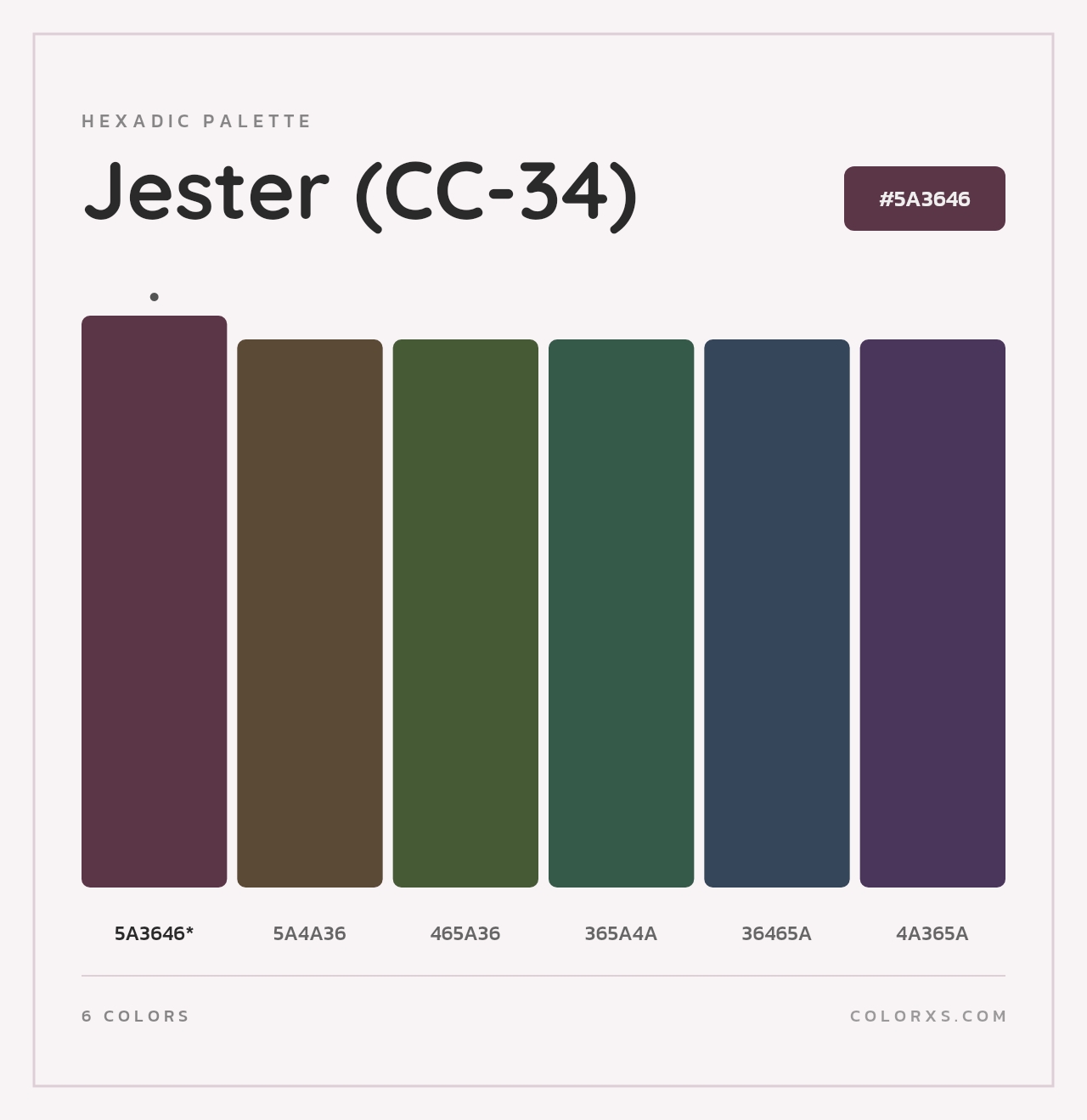 Jester (CC-34) - Hexadic Color Palette