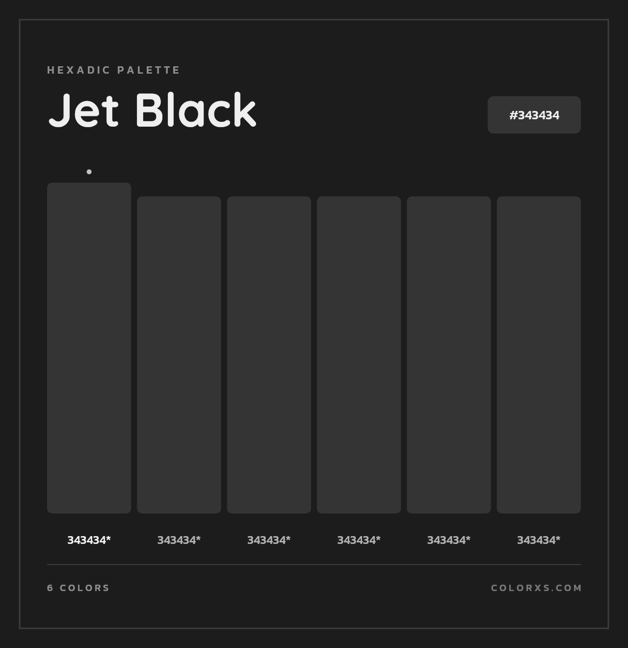 Jet Black - Hexadic Color Palette