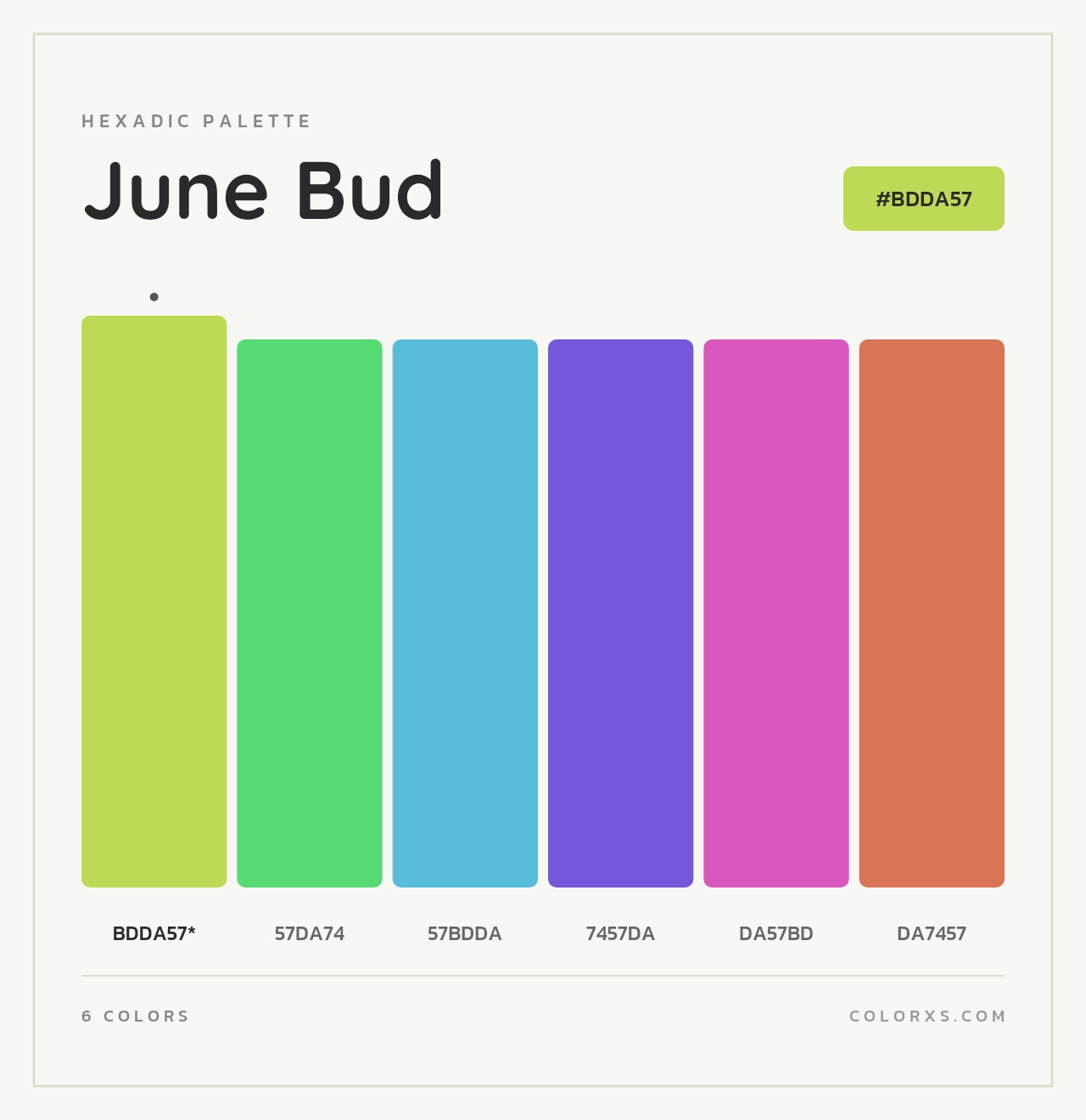 June Bud - Hexadic Color Palette