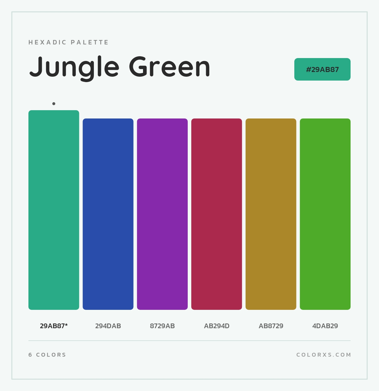 Jungle Green - Hexadic Color Palette