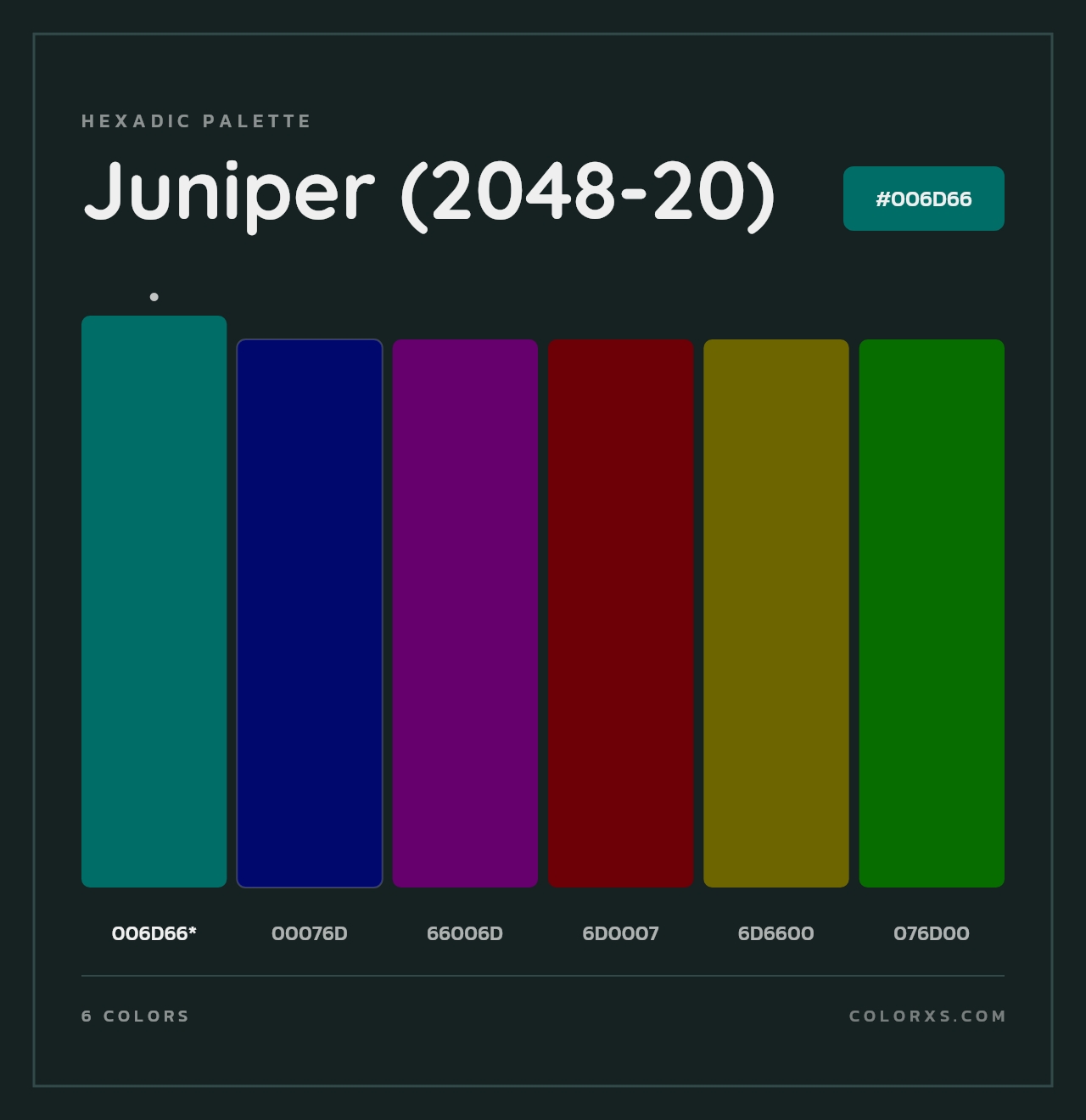 Juniper (2048-20) - Hexadic Color Palette