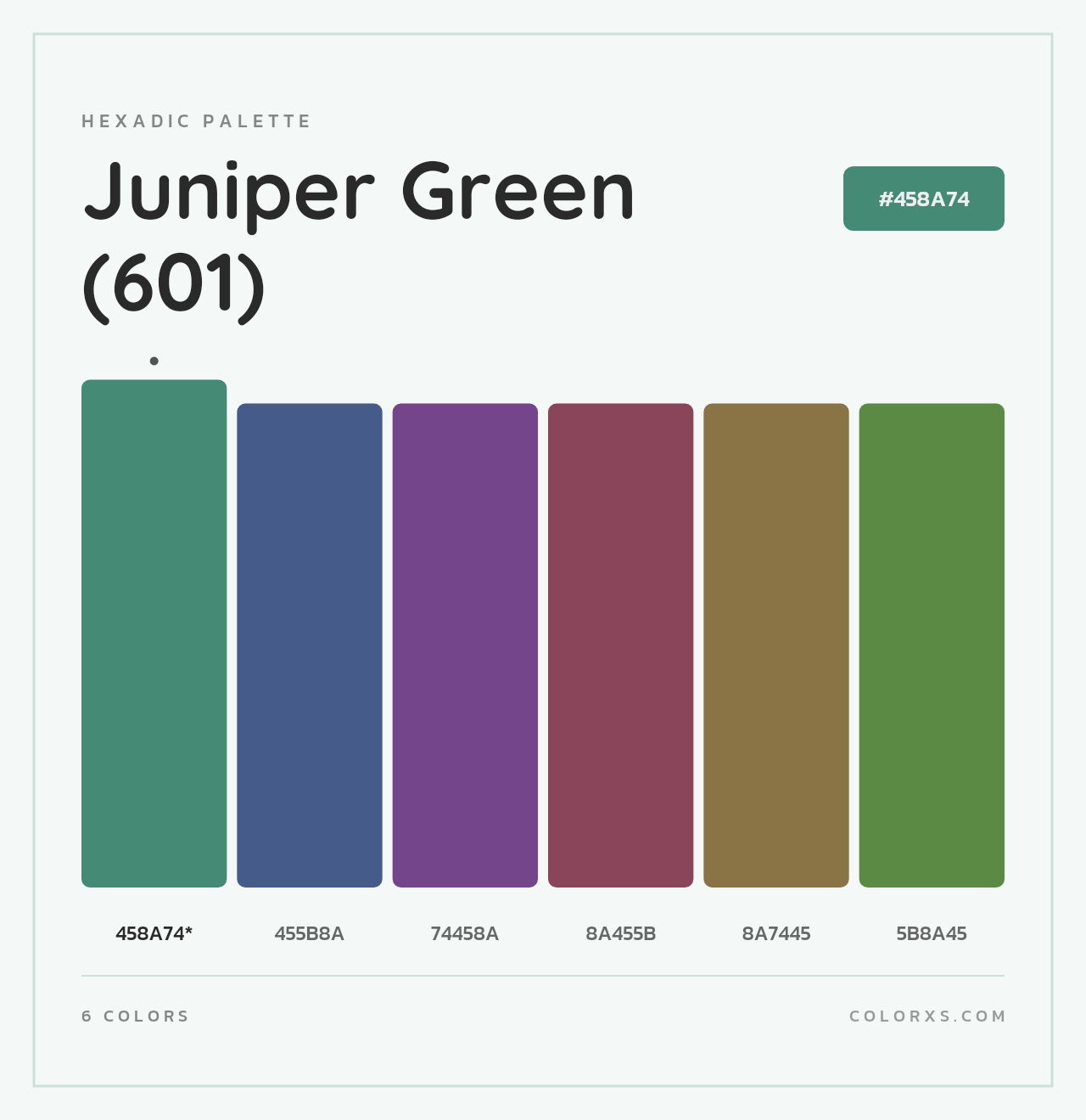 Juniper Green (601) - Hexadic Color Palette