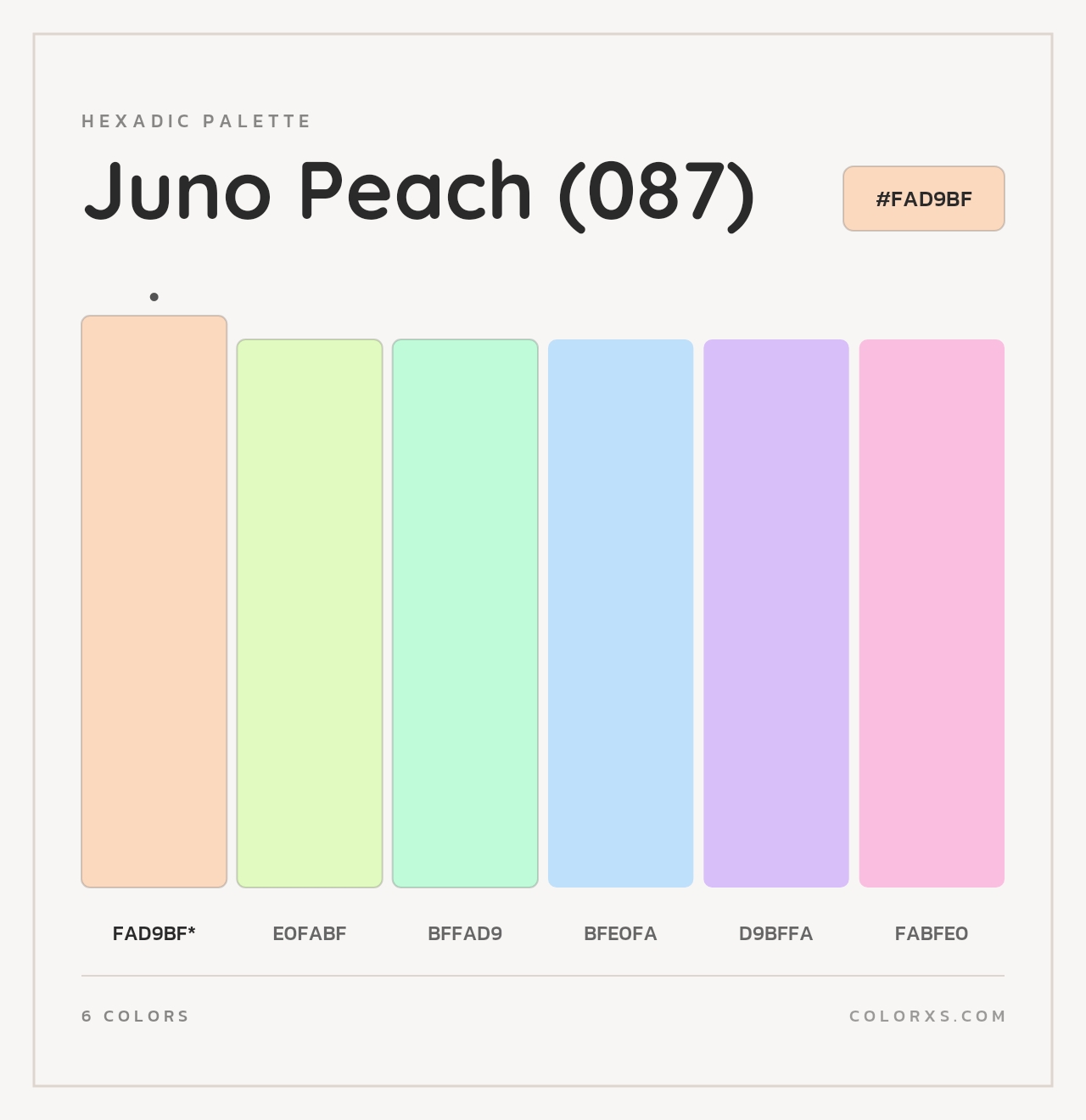 Juno Peach (087) - Hexadic Color Palette