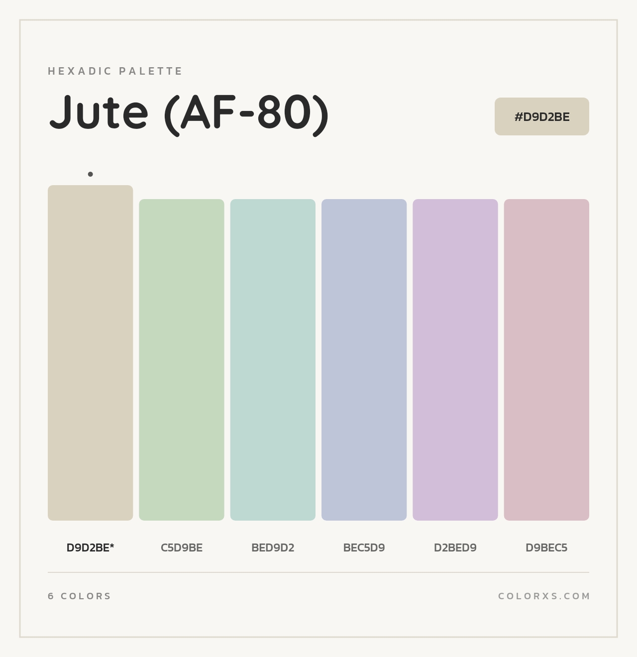 Jute (AF-80) - Hexadic Color Palette