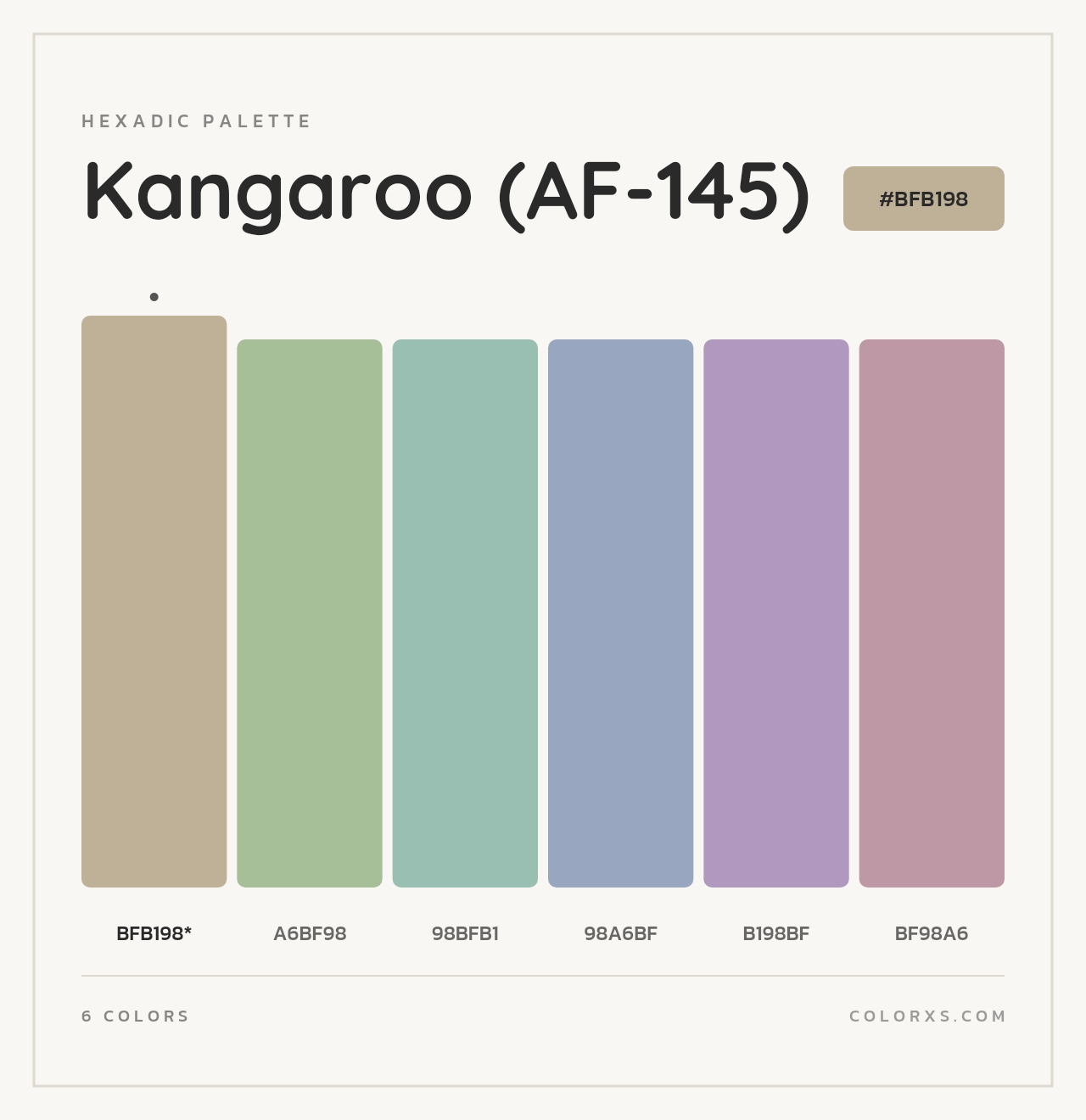 Kangaroo (AF-145) - Hexadic Color Palette