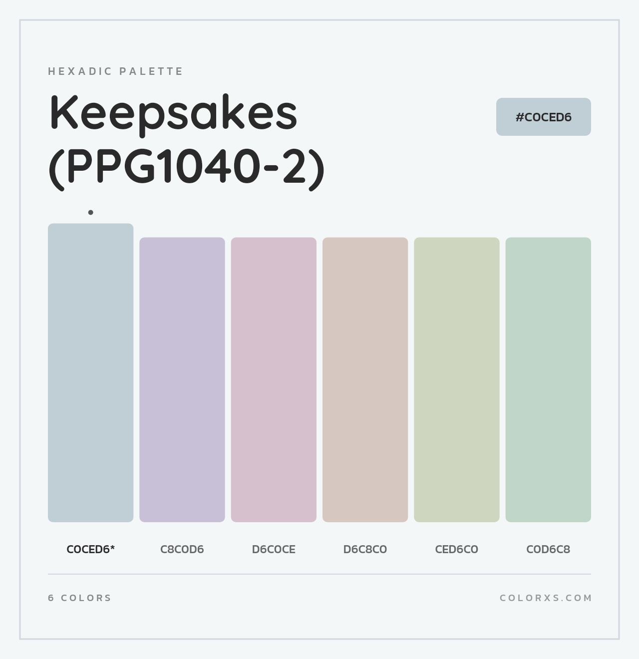 Keepsakes (PPG1040-2) - Hexadic Color Palette